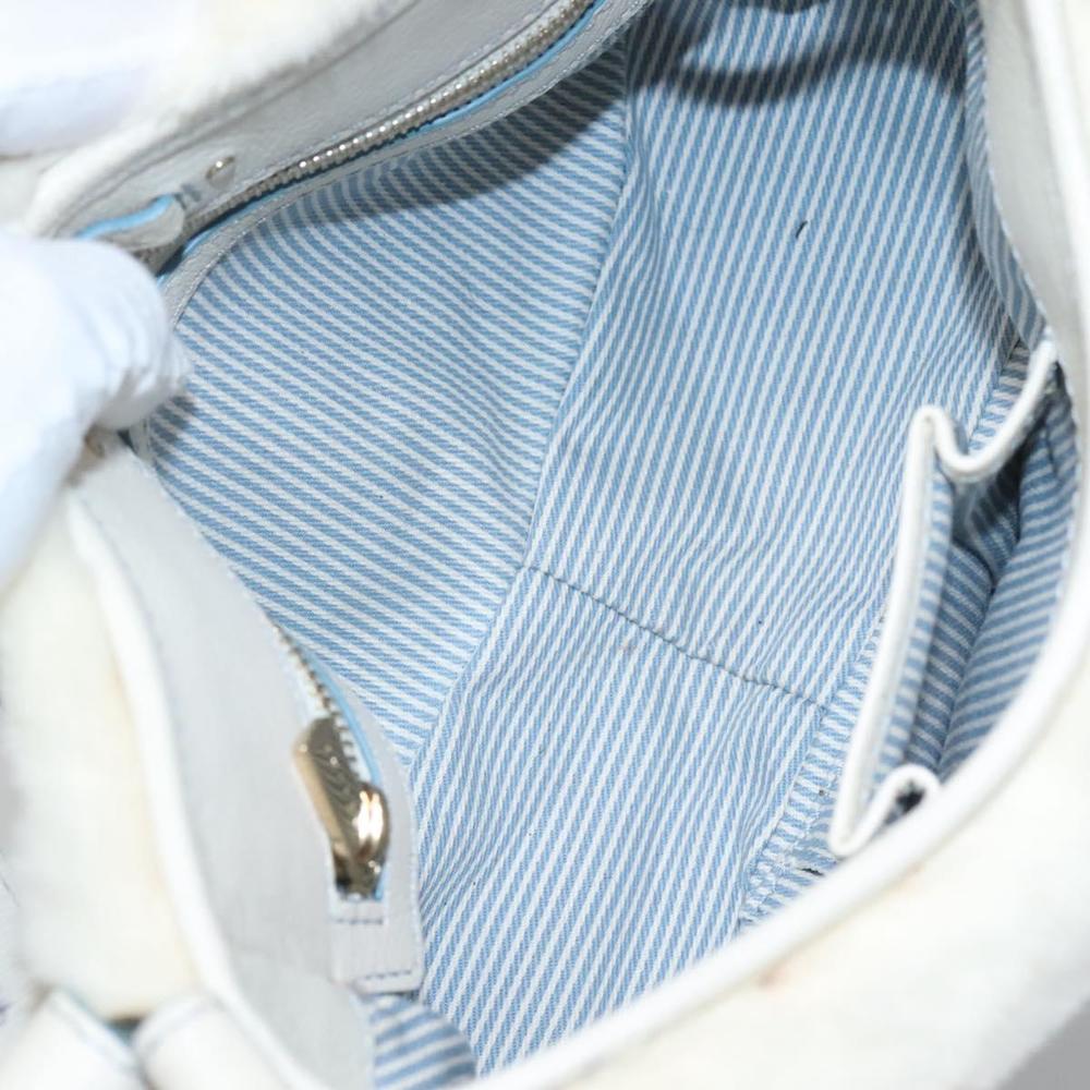 CELINE C Macadam Canvas Shoulder Bag Light Blue Gold Auth MX095 - Picture 16 of 16